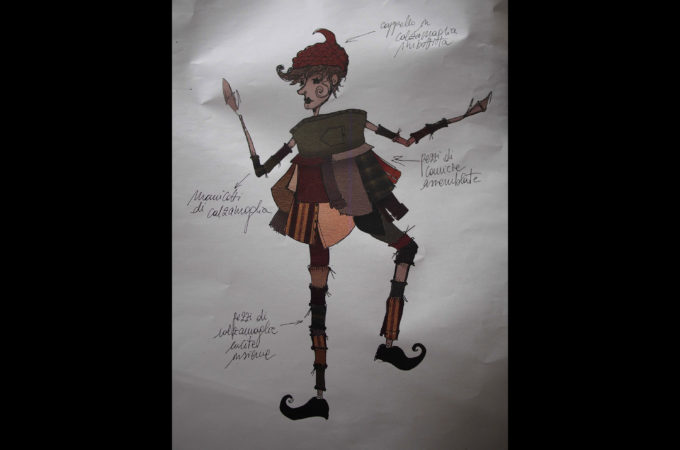 12 Bozzetto Costume di Arlecchino